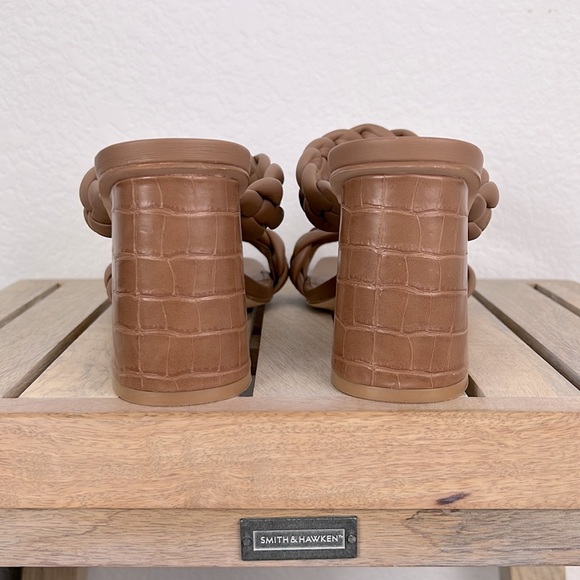 Vintage Syktkm Sandal Womens Shoes 8 Braided Strappy Slip On Brown Preowned - Picture 4 of 10